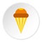 Ice cream cone with frosting icon, flat style