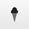 Ice cream cone icon isolated. Modern sweet vanilla desert sign.