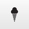 Ice cream cone icon isolated. Modern sweet vanilla desert sign. Trendy vector chocolate cram symbol