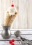 Ice cream cone with maraschino cherry