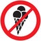 Ice cream cone not allowed symbol