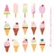 Ice cream cone and popsicle set on white.
