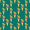 Ice cream cone seamless pattern. Summer polka dot background