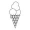 Ice cream cone sweet delicious thin line