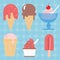 Ice cream cone vector icon set illustration sweet dessert popsicle