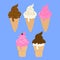 Ice Cream Cone Vector Set