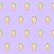 Ice cream cones on light lilac background