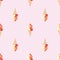 Ice cream cones and polka dot seamless pattern