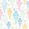 Ice cream cones textile colorful seamless pattern