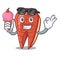 With ice cream cool fish slice character cartoon