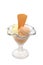 Ice cream cup with cookies isolated