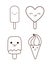 Ice cream desset. Happy cartoon face. vector graphic