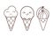 Ice cream desset. Happy cartoon face. vector graphic