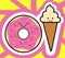 Ice cream and donut cartoon