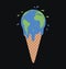 Ice cream earth globe