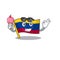 With ice cream flag colombia isolated in the cartoon