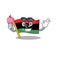 With ice cream flag libya cartoon isolated the mascot