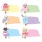Ice cream flat cute icons and bubbles chat collection