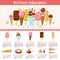 Ice cream fresh desserts vector infographics