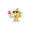 With ice cream fresh mundu cartoon mascot for herb
