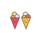 ice-cream friendship outline icon. Elements of friendship line icon. Signs, symbols and vectors can be used for web, logo, mobile