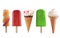 Ice cream and frozen ice lollies set