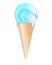 Ice cream horn sea wave. Summer vacation metaphor - waffle cone with ice cream in the form of a wave - vector full color picture.