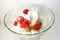 Ice cream ice cream glass vanilla with red berry