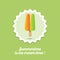 Ice cream icon. Double ice cream, orange and green frozen juice.