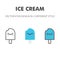 Ice cream icon. Kawai and cute food illustration. for your web site design, logo, app, UI. Vector graphics illustration and
