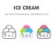 Ice cream icon. Kawai and cute food illustration. for your web site design, logo, app, UI. Vector graphics illustration and