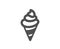 Ice cream icon. Vanilla sundae cone sign. Vector