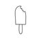 Ice cream icon vector. Line sweet food symbol isolated. Trendy flat outline sign design. Thin linear icecream graphic