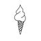 Ice cream icon vector. Line sweet food symbol isolated. Trendy flat outline sign design. Thin linear icecream graphic