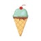 Ice cream illustration. Summer food vector.