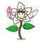 With ice cream jasmine flower character cartoon