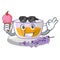 With ice cream lavender tea isolated with the cartoon