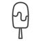 Ice cream line icon, confectionary concept, eskimo with dark chocolate glaze sign on white background, Ice lolly icon in