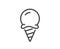 Ice cream line icon. Vanilla sundae cone sign. Vector