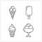 Ice Cream Line Icons