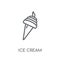 Ice cream linear icon. Modern outline Ice cream logo concept on