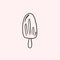 Ice cream. Linear vector illustration. Ice lolly. Freehand doodle drawing. Ice cream icon