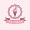 Ice cream logo design. Sweet ice cream vintage logotype.