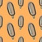 Ice cream lolly seamless pattern on a yellow background. Hand drawn doodle