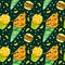 Ice cream, macaroons,  cupcakes and marmalade hand drawn seamless pattern.