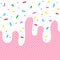 Ice cream melted background with sprinkles