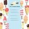 Ice cream menu