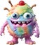 An Ice Cream monster painting. Ai-generated.