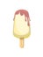 Ice cream. The object is isolated on a white background. Summer food sweet dessert. Flat design. Popsicle on a stick