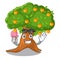 With ice cream orange tree in the character shape